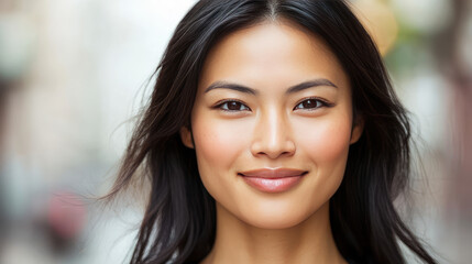 the middle age professional educated asian lady is walking in the city in classy winter cloth 