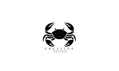 Crab icon vector, filled flat sign, solid pictogram isolated on black, logo illustration white background 