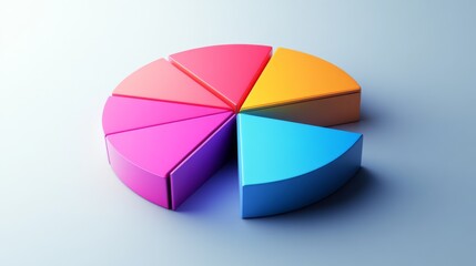 Colorful Pie Chart on Light Background