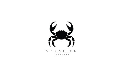 Crab icon vector, filled flat sign, solid pictogram isolated on black, logo illustration white background 