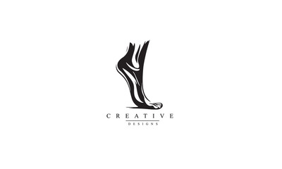 Ankle foot logo black design vector illustration. white background