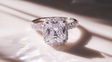 Elegant Diamond Ring with Sparkling Accents