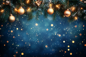 Merry Christmas and Happy New Year Festive Background with Holiday Greetings, Snowflakes, and Sparkling Winter Wonderland Celebration
