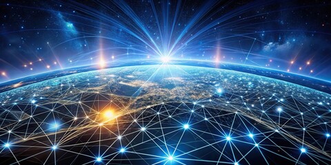 Obraz premium Futuristic abstract art representing interconnected networks