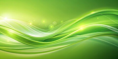 Naklejka premium Futuristic abstract green wavy forms background