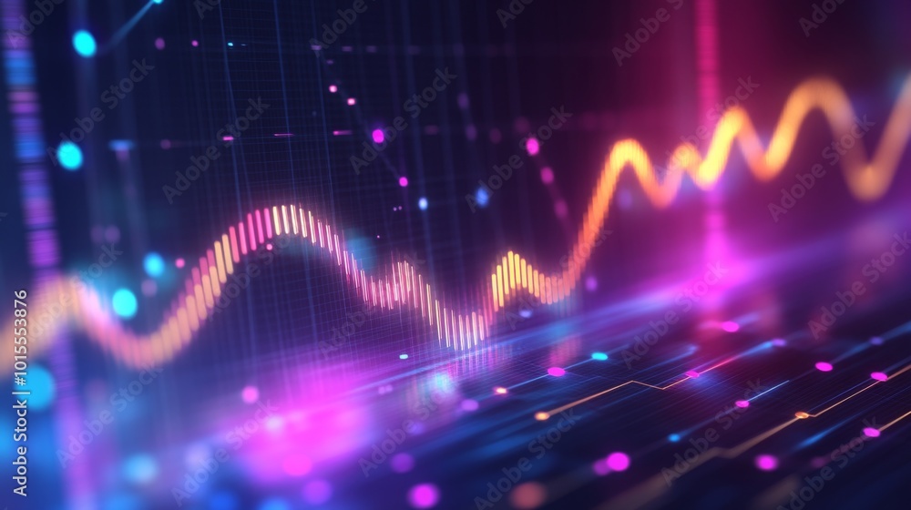 Poster Colorful Abstract Data Visualization Background