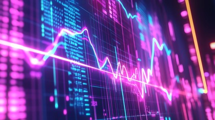 Fototapeta premium Vibrant Data Visualization with Graph Lines and Colors