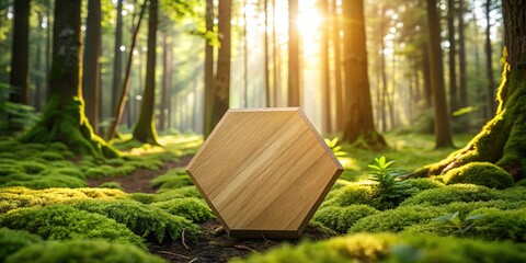 Futuristic hexagonal board game set in a forest