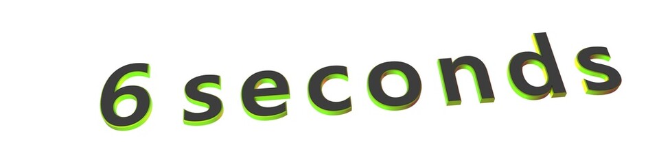 Image displaying "6 seconds" in bold font on a white background.