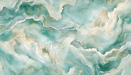 Obraz premium Abstract Marble Swirls in Blue and Beige Tones