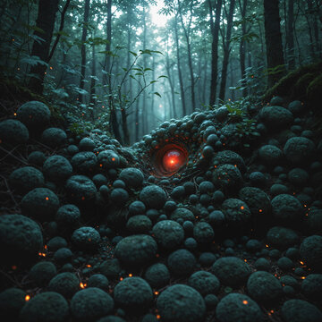 Mystic Eye Amidst the Winter Woods