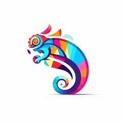 Colorful Chameleon Vector Illustration - Vibrant Animal Design for Logo and Branding