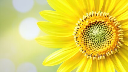 Fototapeta premium A close-up of a sunflower textured center, showcasing the intricate pattern of seeds in spirals, a marvel of nature geometry. --chaos 70 -