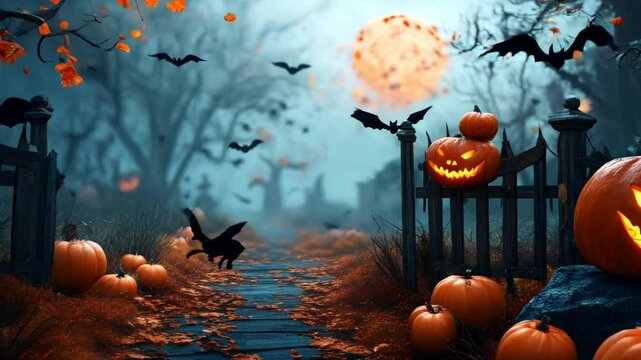 ようこそハロウィンの世界へ門扉から城内へ