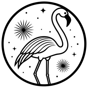 recommend clip art: Flamingo icon line art Vector