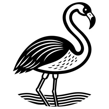 recommend clip art: Flamingo icon line art Vector Illustration