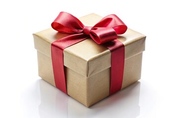 Obraz premium Gift box wrapped in wrapping paper isolated on white background