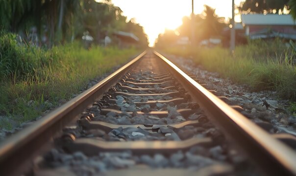 railway in the morning, Generative AI