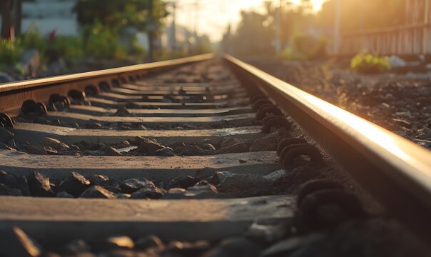 railway in the morning, Generative AI