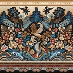 traditional seamless pattern with floral