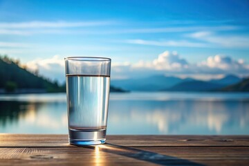 Glass tumbler with water, half full or half empty