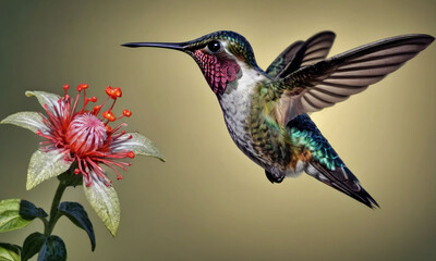 Fototapeta premium hummingbird and flower