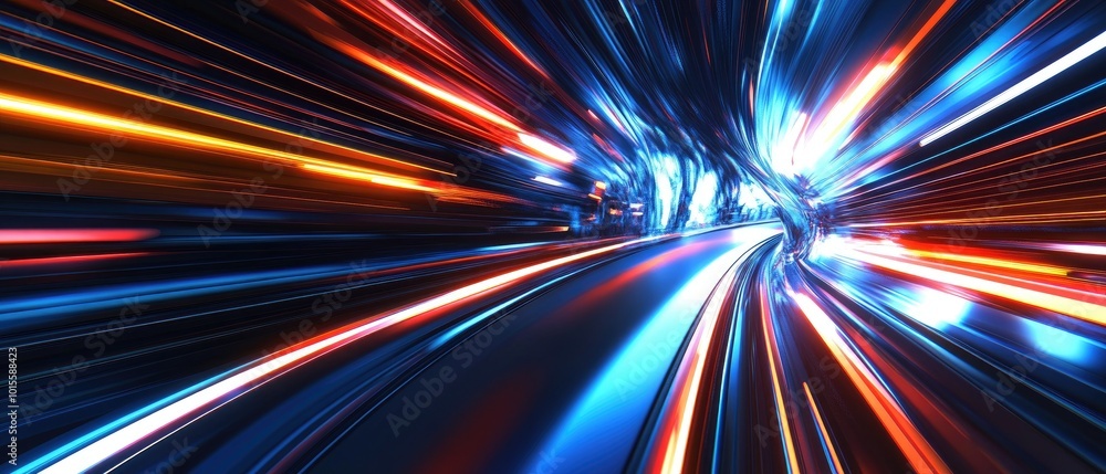 Aufkleber vibrant abstract background featuring dynamic light trails and high-speed motion blur, perfect for c
