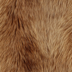 Fototapeta premium A close up of a furry brown animal with a tan background. The fur is thick and coarse, giving the animal a wild and untamed appearance