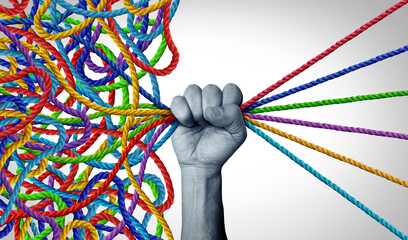 Organizing Solutions and organizer concept as a Management leadership taking charge as a leader...