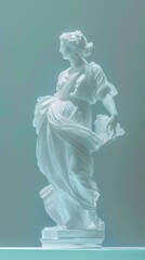 Obraz premium Classic Marble Statue in Soft Lighting, Timeless Sculpture with Minimalist Background