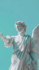 Obraz premium Classic Marble Statue in Soft Lighting, Timeless Sculpture with Minimalist Background