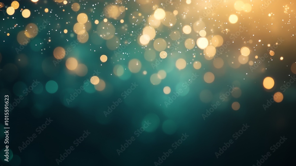 Poster a captivating blend of swirling green and silver particles fills the background, creating a festive 