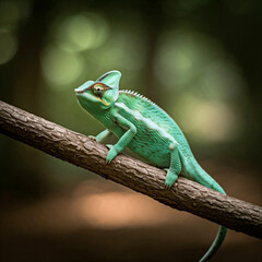 Fototapeta premium The chameleon's tongue can be twice as long as its body! 