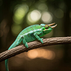 Fototapeta premium The chameleon's tongue can be twice as long as its body! 