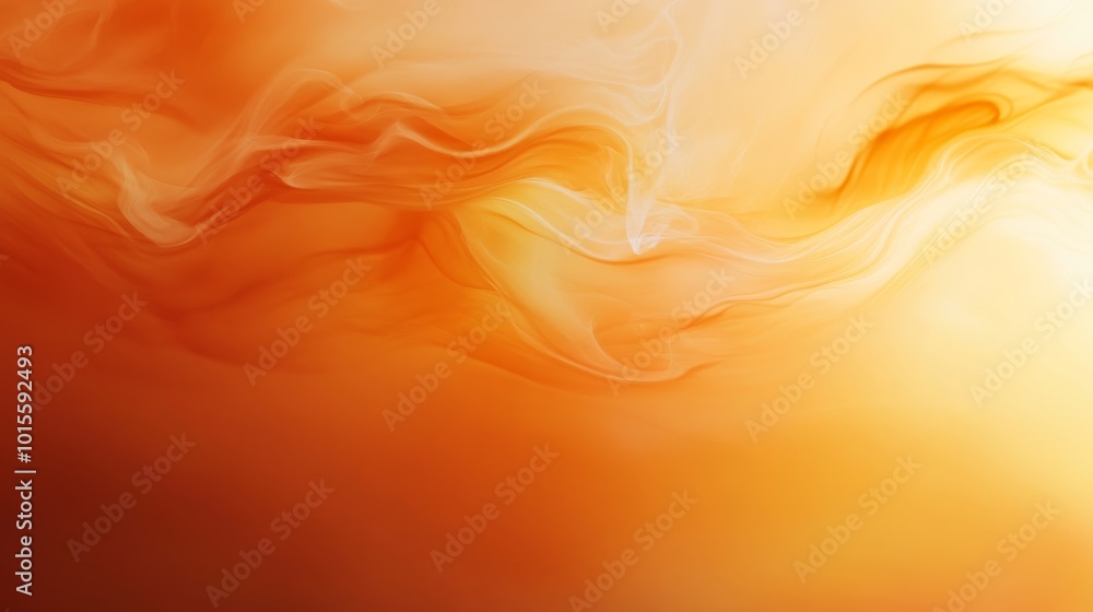 Poster a close-up view showcases a dynamic blend of orange hues, featuring soft, flowing textures that evok