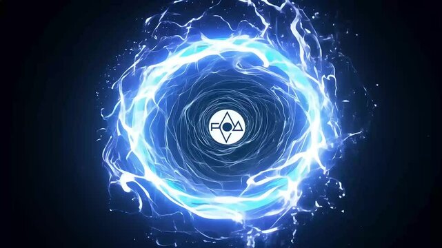 glowing portal olated onblack background loop footage second represents modern magic symbol complete ethereal lightning