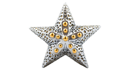 Obraz premium A decorative starfish design with intricate patterns and golden accents, perfect for coastal-themed decor.