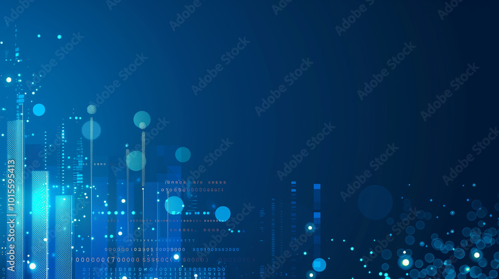 Aufkleber blue business background with business data graphs analytics