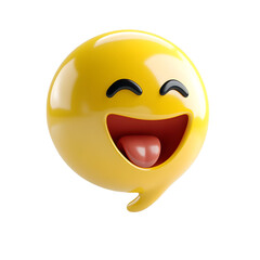 Cheerful, smiling emoji with a joyful expression, perfect for conveying happiness and fun in designs.