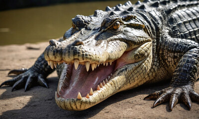 Fototapeta premium crocodile in the zoo