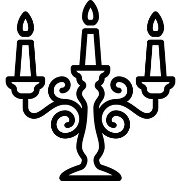 candelabra or candelabrum is a candle holder for dinner or date line or outline icon