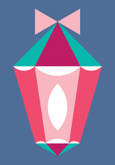 Christmas tree decoration lantern. Icon, symbol, sign, isolated object