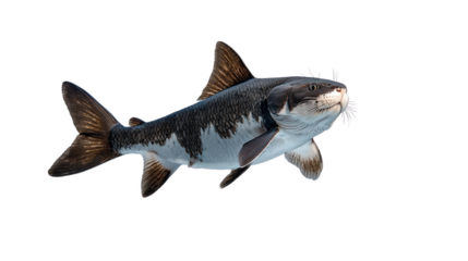 detailed image of fish swimming gracefully in water, showcasing its unique features and vibrant colors. fish has distinct markings and fins, making it captivating subject for aquatic enthusiasts
