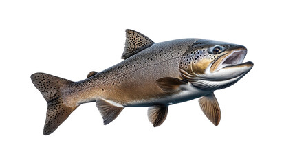 Naklejka premium image features detailed depiction of trout fish, showcasing its distinctive coloration and features. This aquatic creature is often found in freshwater environments, making it popular subject for