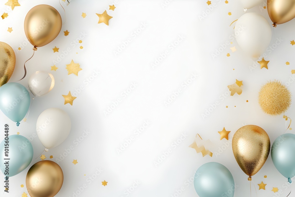 Poster elegant new year banner design with celebratory elements and empty call to action label