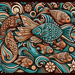 pattern with fishes