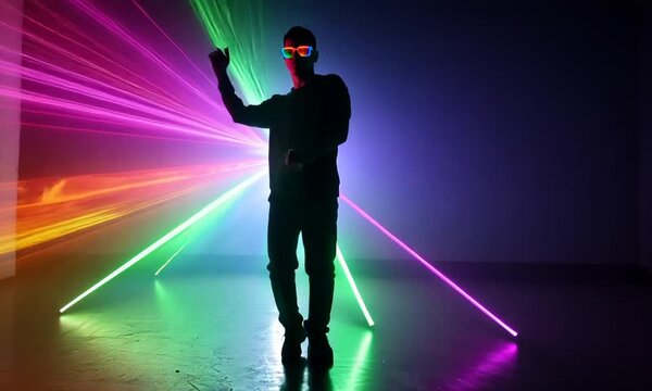 dancing man in dance club in the club