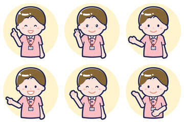 介護士の男性のポーズセット2_03