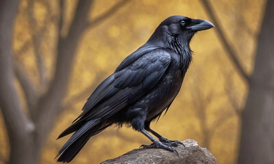 Obraz premium The American Crow on a branch