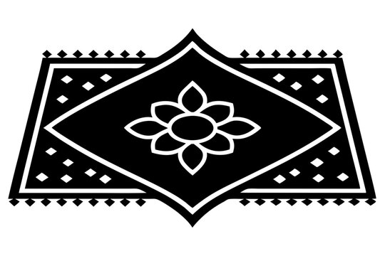 recommend clip art: Algerian Berber Rug Silhouette Vector Illustration for Cultural Design